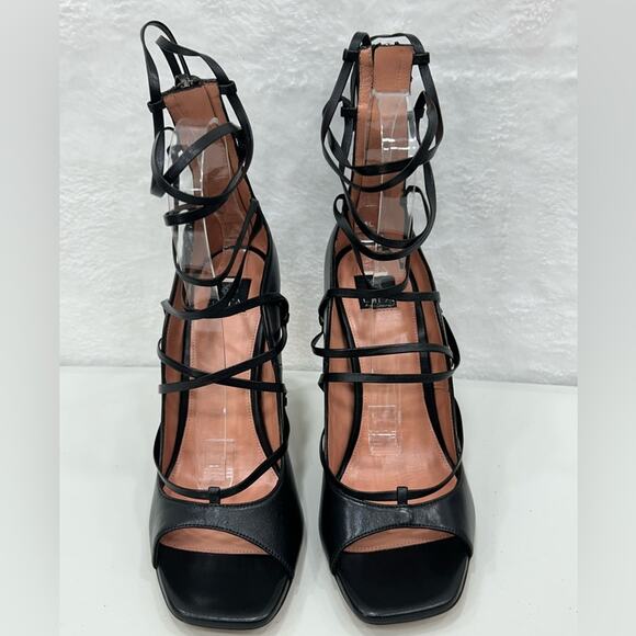 Lita by Ciara Strappy Heeled Sandal Gladiator Stiletto Black Size 40/9.5 NIB - Picture 2 of 13